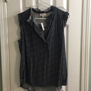 Navy floral blouse from the Loft Outlet